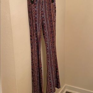 Multicolored Stretchy Boho Flare Pants
